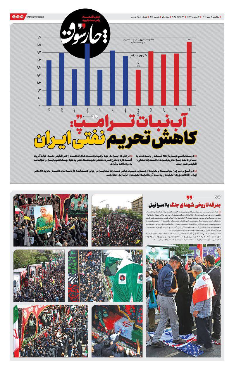 چارسوق: آب‌نبات ترامپ: کاهش تحریم نفتی ایران