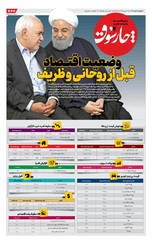 دوشنبه ۳۰ تیر| دویست‌ و سی‌ و یکمین شماره از «روزنامه چارسوق»