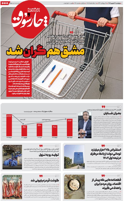 چارسوق: گرانی ۳۰ درصدی نوشت‌افزار در آستانه بازگشایی مدارس، کار را برای خانواده‌های متوسط و ضعیف سخت کرد