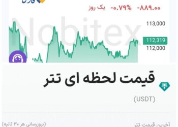 اختلاف معنادار نرخ لحظه‌ای تتر در ۲ صرافی ایرانی