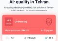 شاخص آلودگی هوای تهران دوباره بالا رفت!