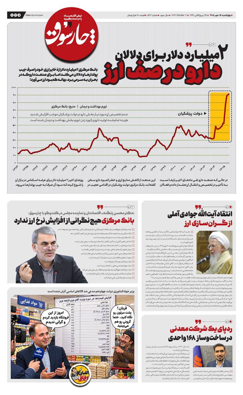 📸 چارسوق; در حالیکه دولت ۲ ميليارد دلار برای دلالان کنار گذاشته، دارو در صف تخصیص ارز است!